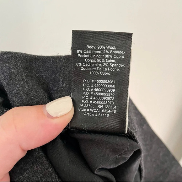 Aritzia Babaton Conan Stretch Wool Cashmere Crop Dress Pant  in Charcoal - Picture 8 of 8